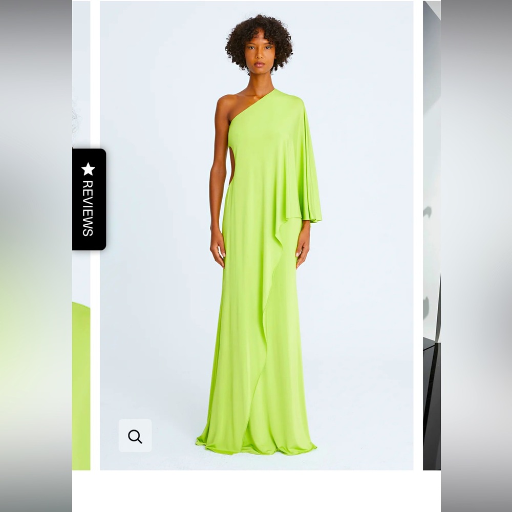 Halston - Alyssa Jersey Cascade Gown